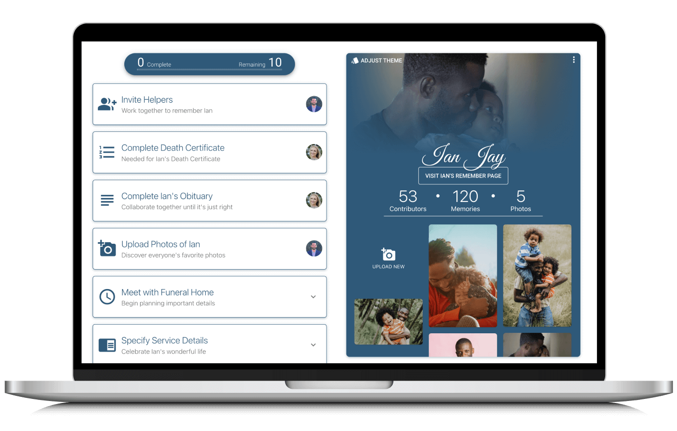 family collaboration application for Zeyer Funeral Chapel